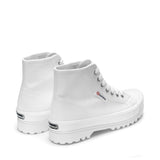 Superga 2341 Alpina High Top Sneakers - White. Back view.