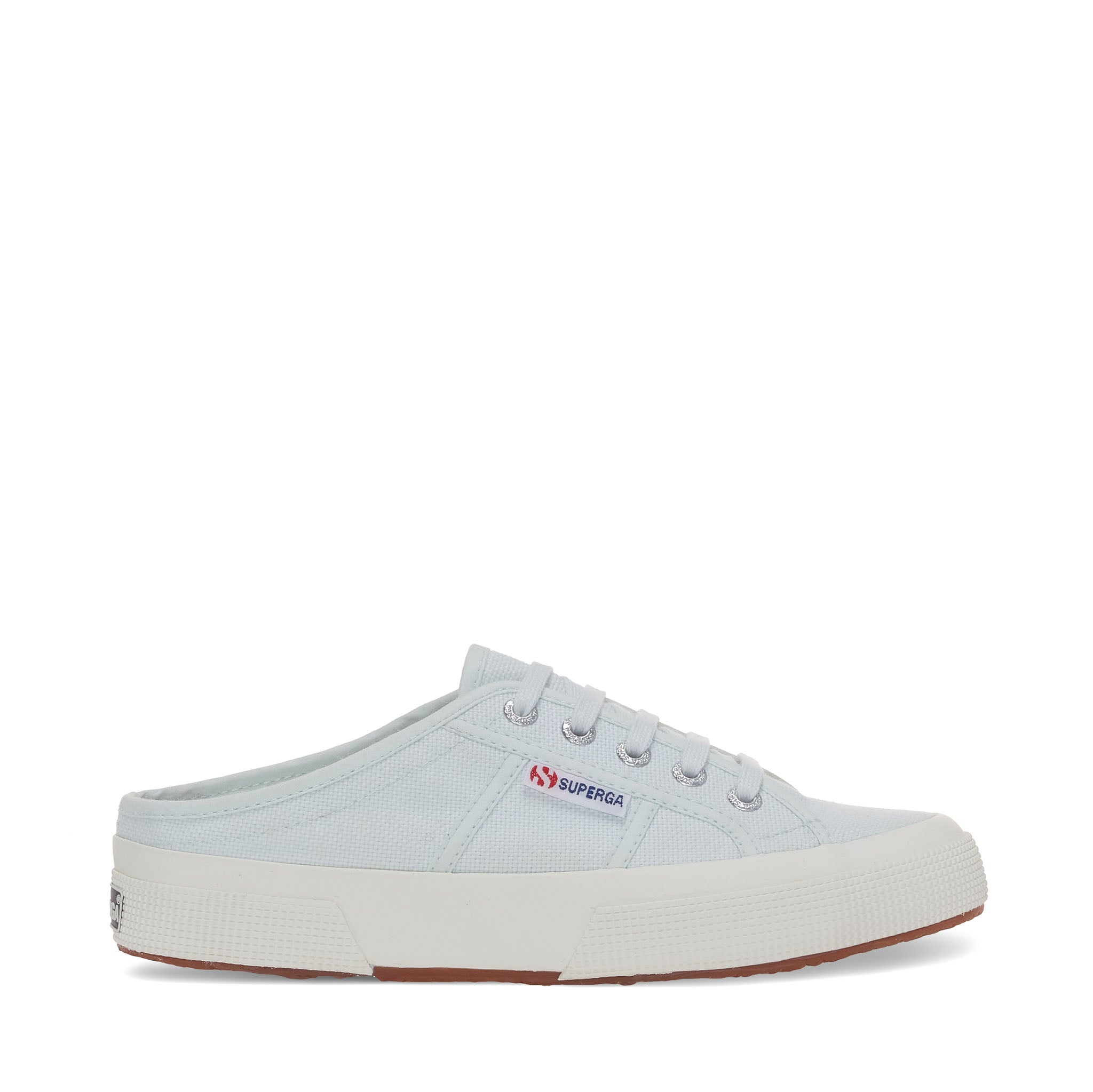 Superga 2402 Mule Sneakers - Light Blue. Side view.