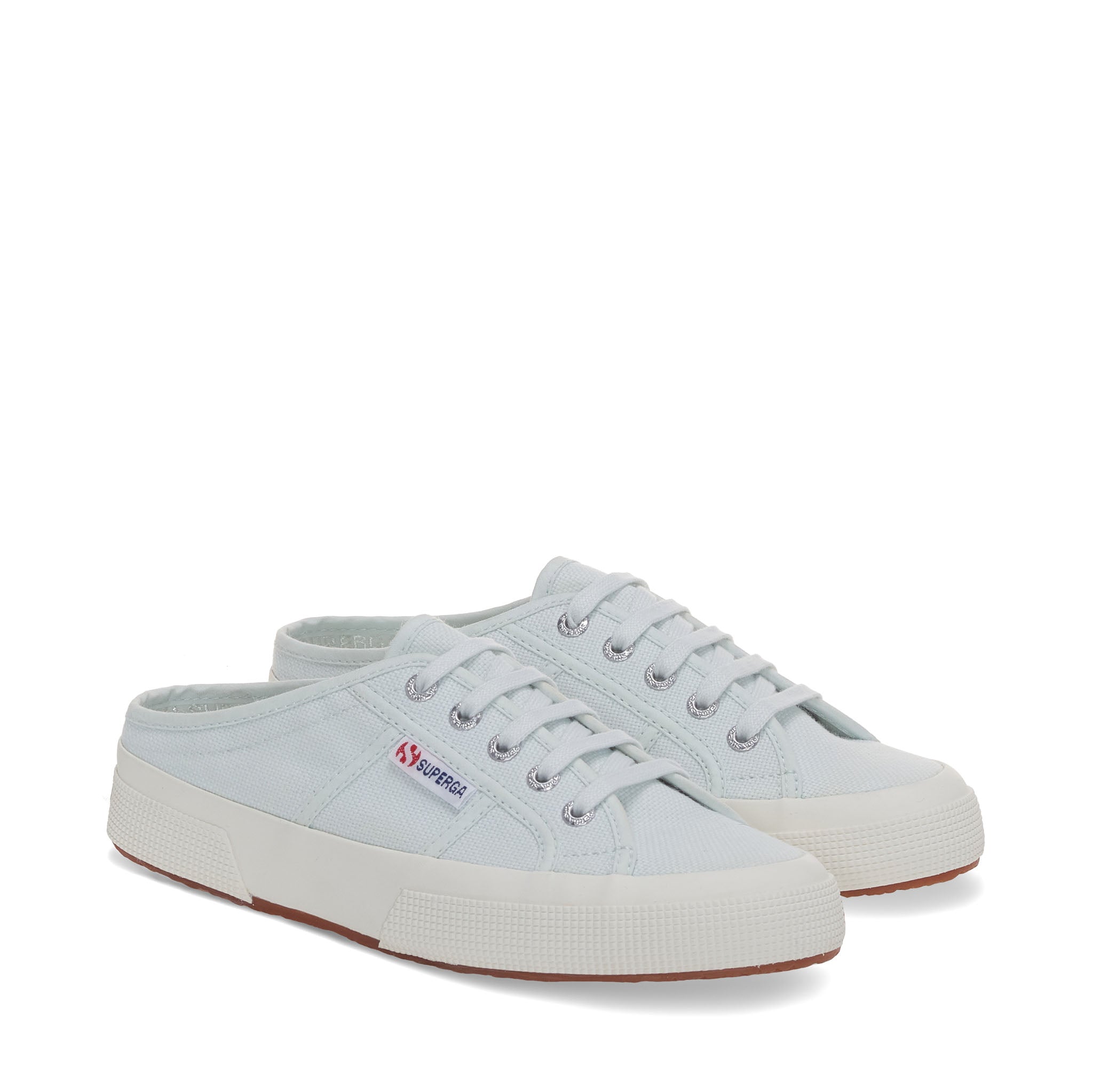 Superga 2402 Mule Sneakers - Light Blue. Front view.