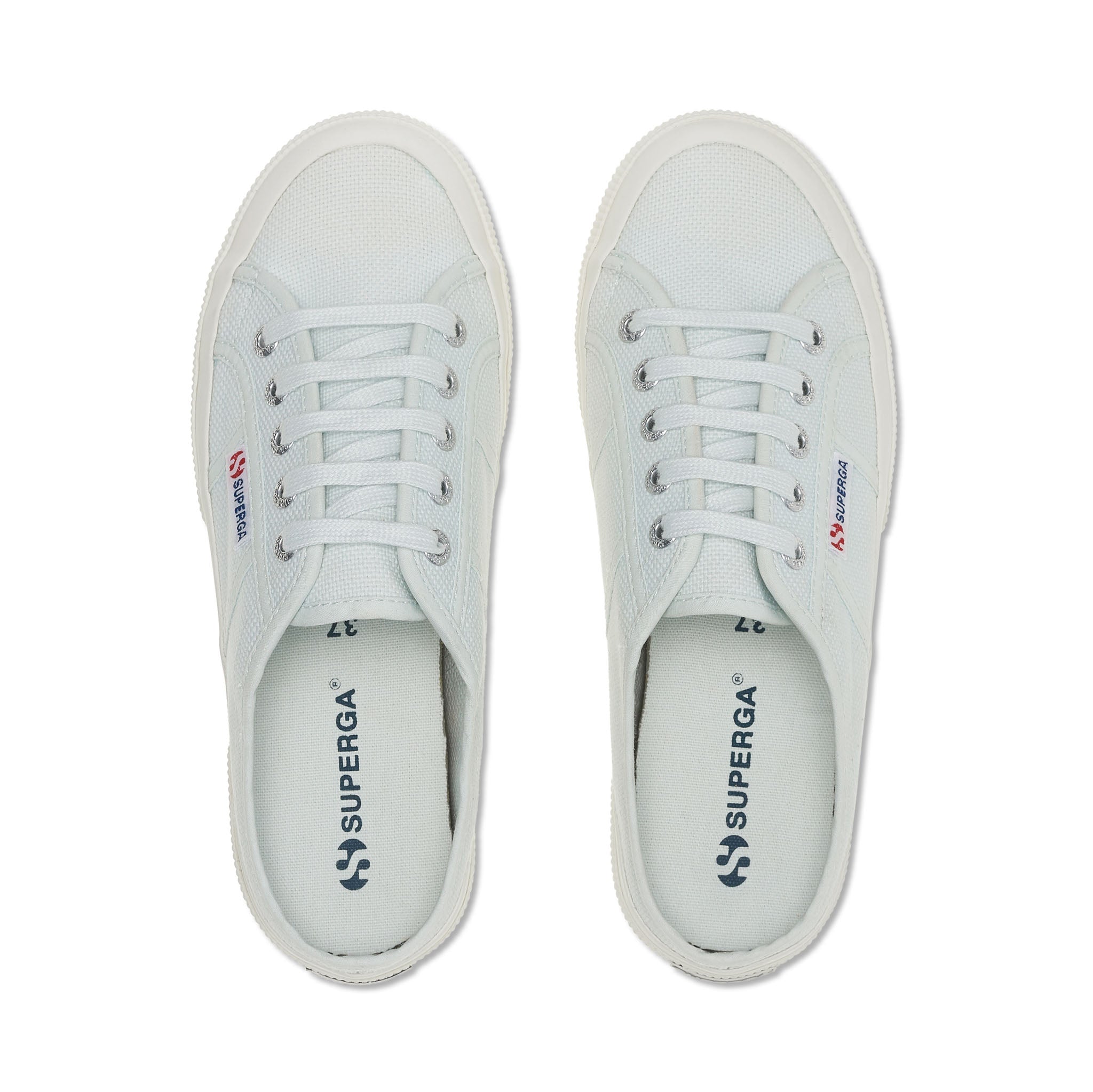 Superga 2402 Mule Sneakers - Light Blue. Top view.