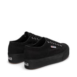 Superga 2790 Platform Sneakers - Full Black. Back view.