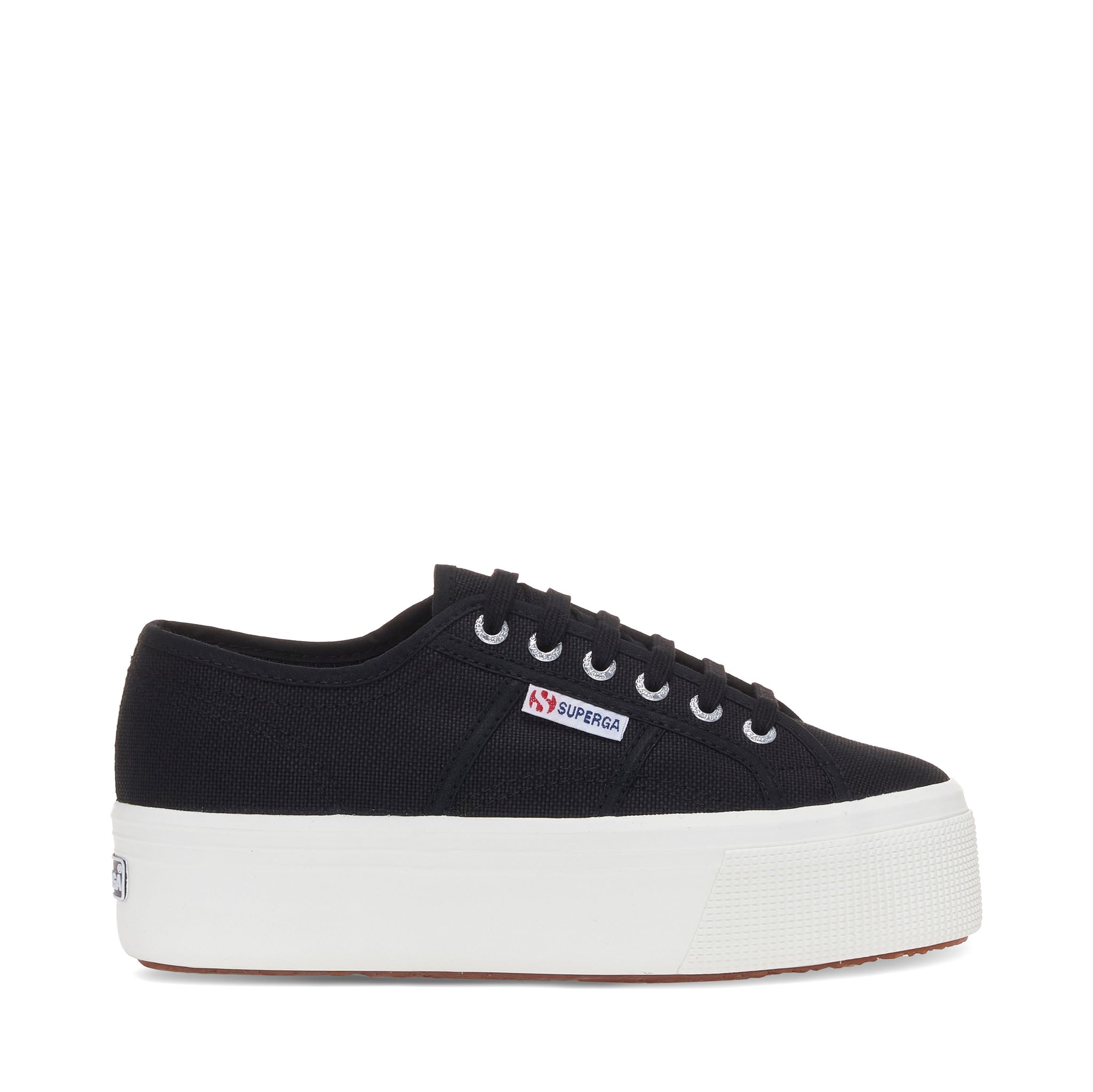 Superga 2790 Platform Sneakers - Black. Side view.