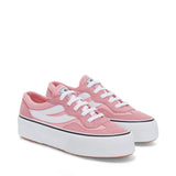 Superga 3041 Revolley Colorblock Platform Sneakers - Pink. Front view.