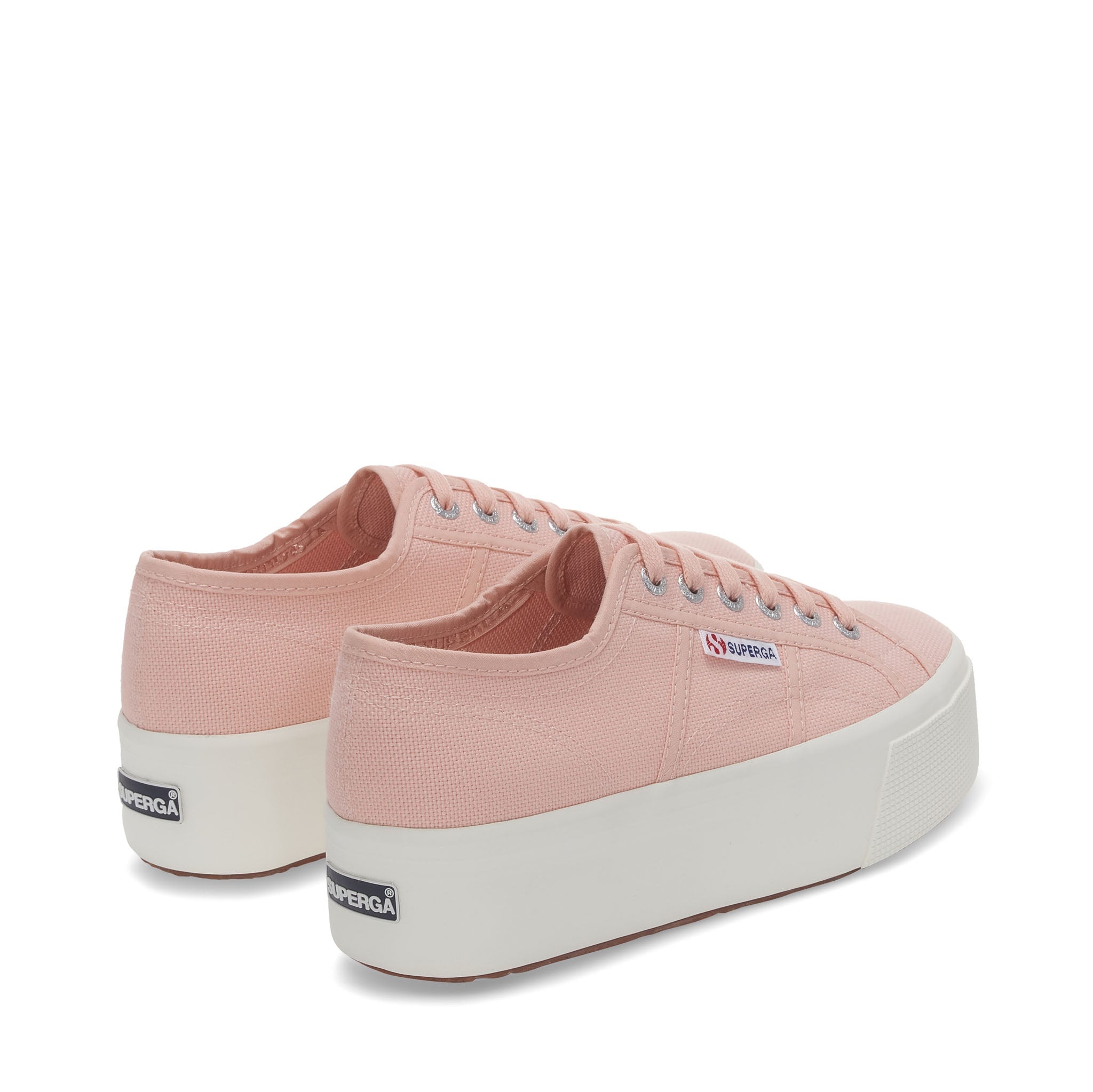 Superga 2790 Platform Sneakers - Blush. Back view.