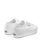 Superga 2790 Platform Sneakers - White. Back view.