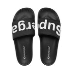 Superga 1908 Polysoft Slides - Black White. Top view.
