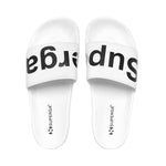 Superga 1908 Polysoft Slides - White Black. Top view.