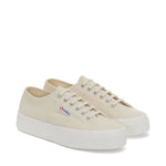 Superga 2740 Platform Sneakers - Eggshell. Front view.