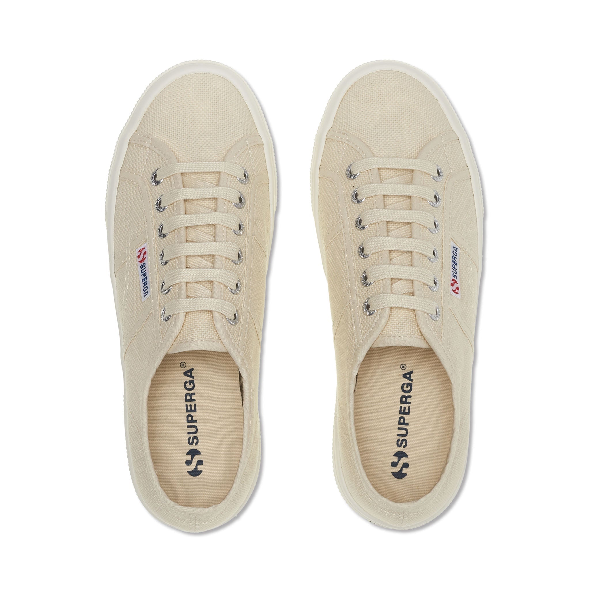 Superga 2740 Platform Sneakers - Eggshell. Top view.