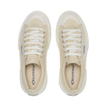 Superga 2631 Stripe Platform Sneakers - Beige. Top view.
