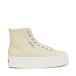 Superga 2708 High Top Sneakers - Beige. Side view.