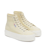 Superga 2708 High Top Sneakers - Beige. Front view.