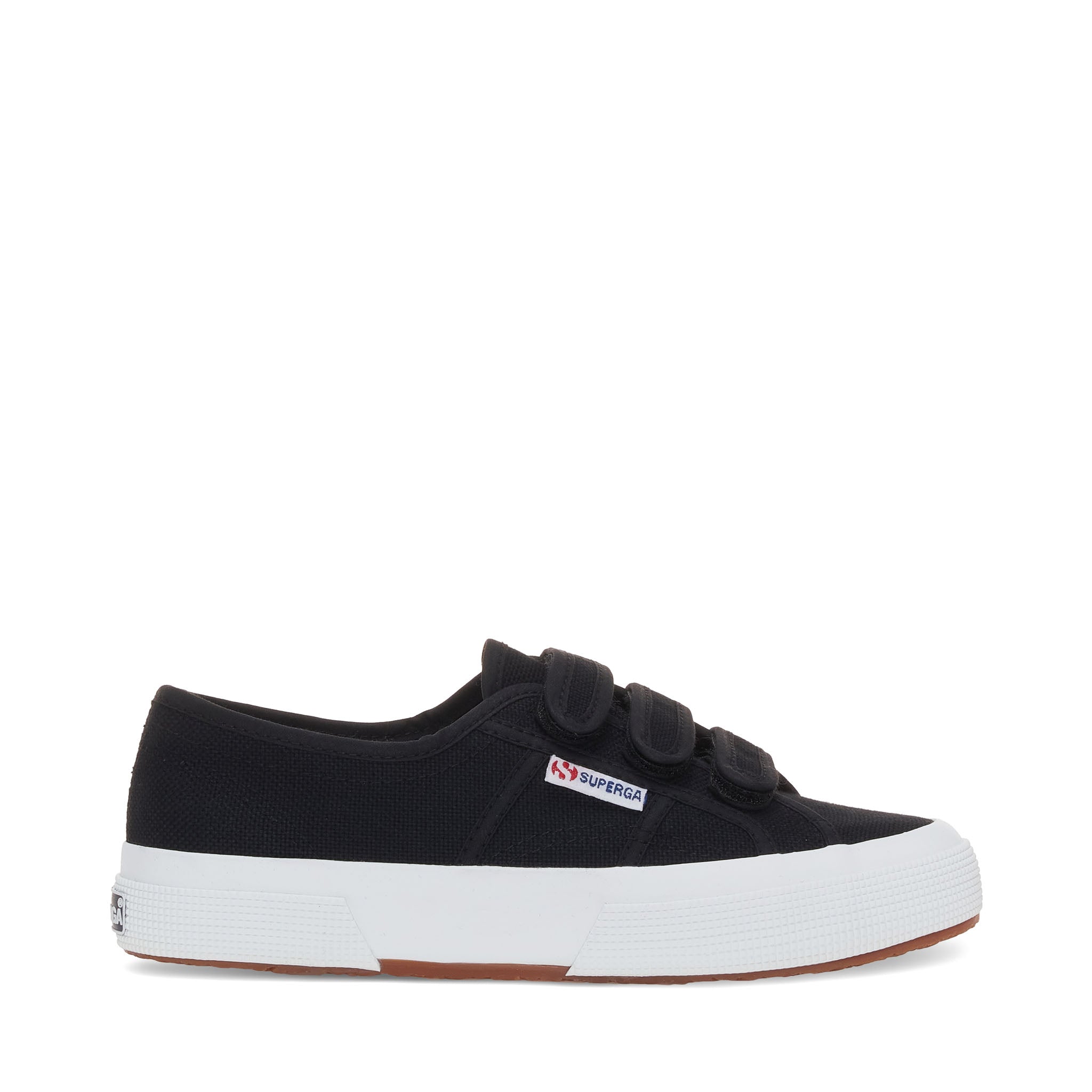 Superga 2750 Cot3Strapu Sneakers - Black. Side view.