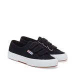 Superga 2750 Cot3Strapu Sneakers - Black. Front view.