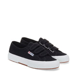 Superga 2750 Cot3Strapu Sneakers - Black. Front view.