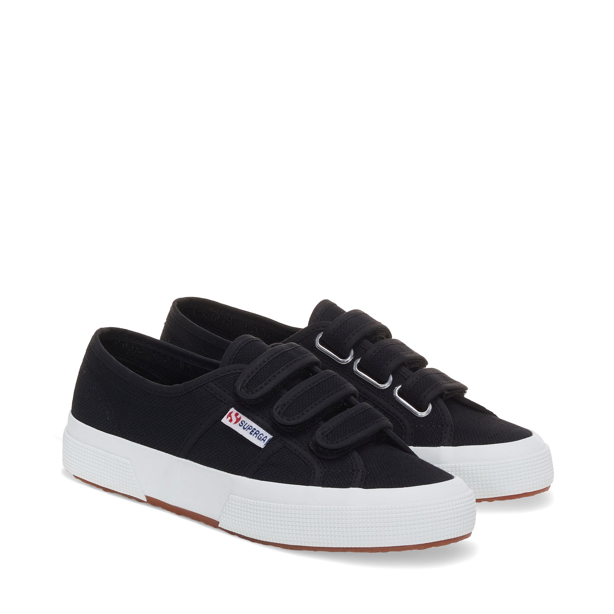 Superga 2750 Cot3Strapu Sneakers - Black. Front view.