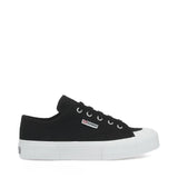 Superga 2630 Stripe Sneakers - Black. Side view.