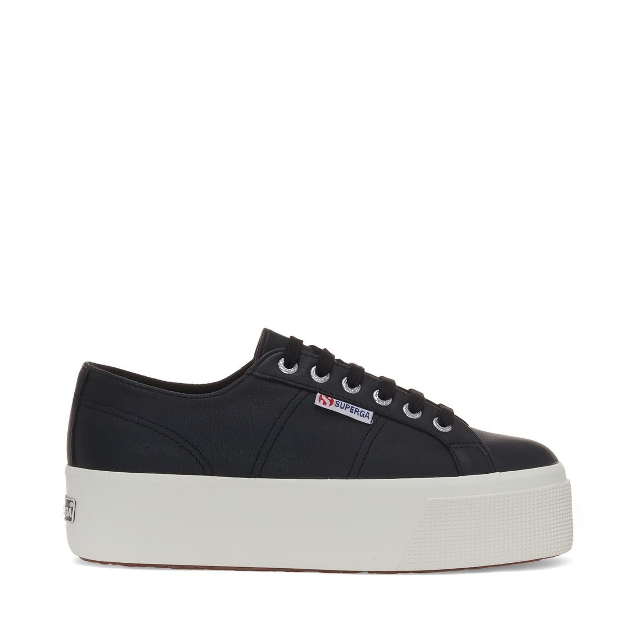 Superga 2790 Nappa Sneakers - Black. Side view.