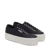 Superga 2790 Nappa Sneakers - Black. Front view.