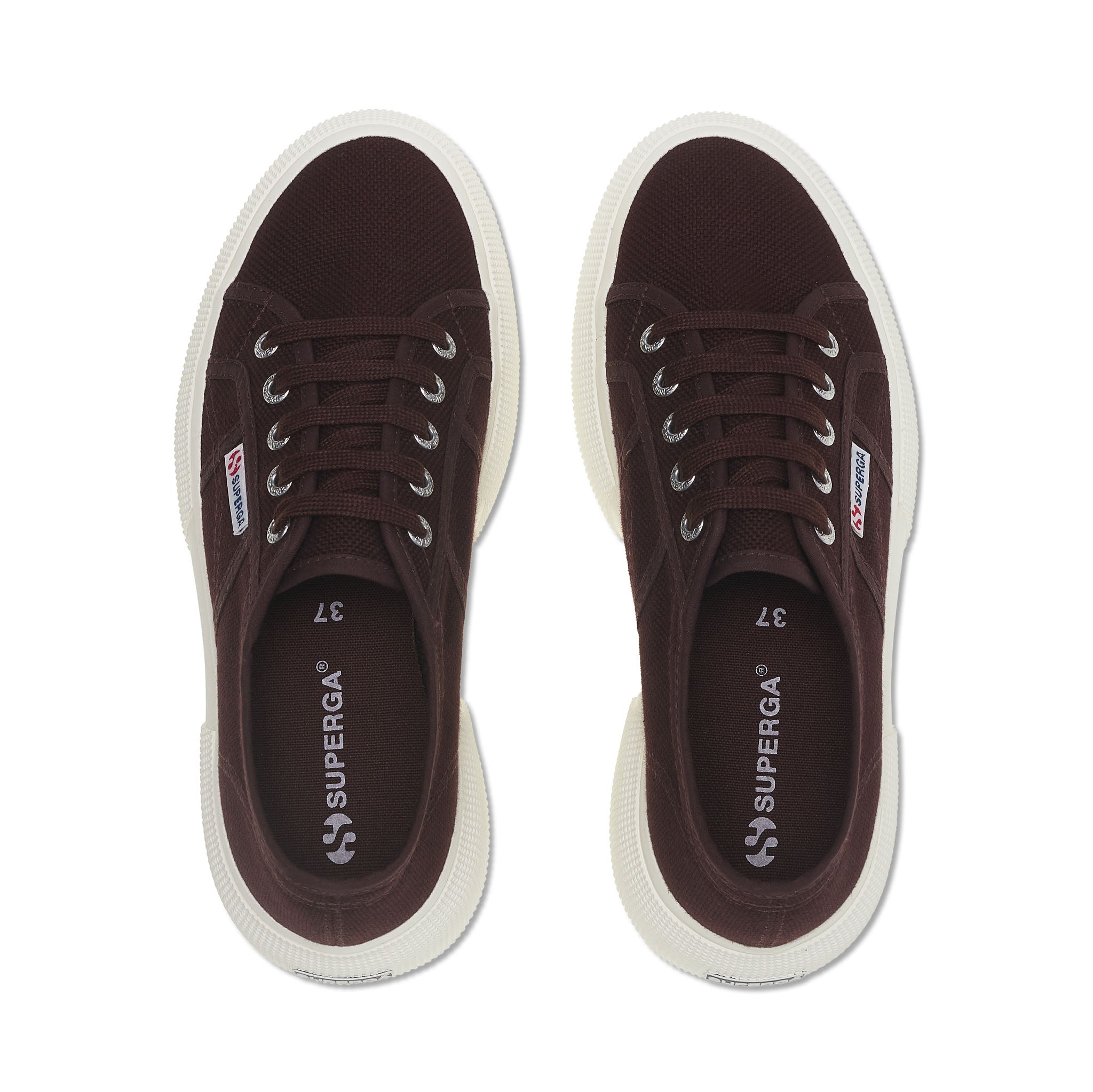 Superga 2287 Bubble Sneakers - Brown. Top view.