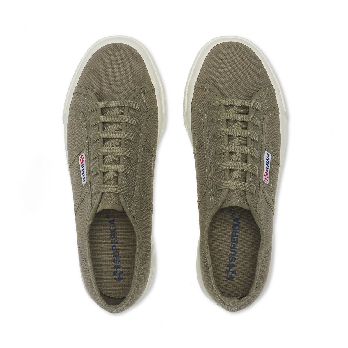 Superga 2790 Tank Sneakers - Green Safari. Top view.