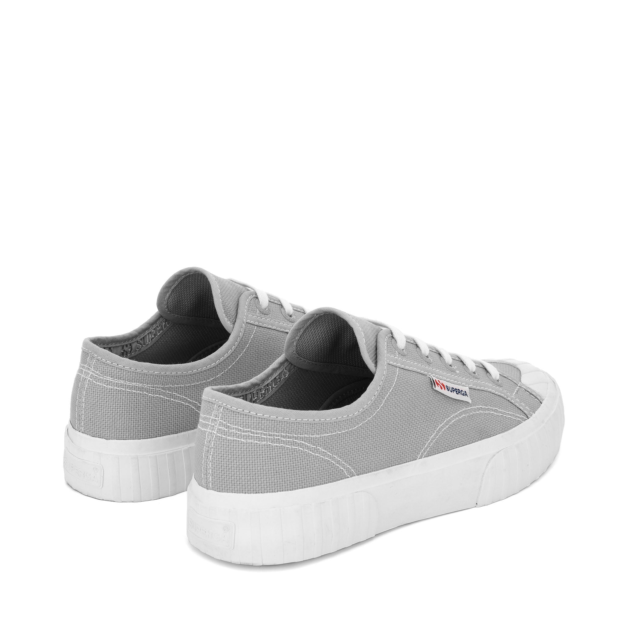 Superga 2630 Stripe Sneakers - Grey. Back view.