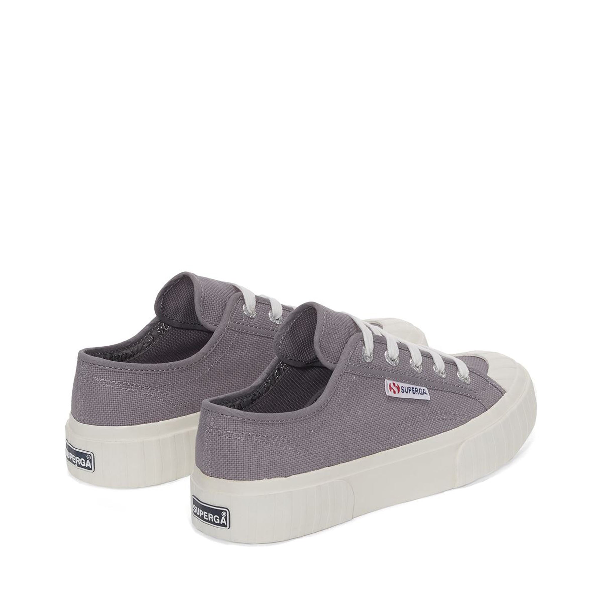 Superga 2630 Stripe Sneakers - Grey Bluish. Back view.