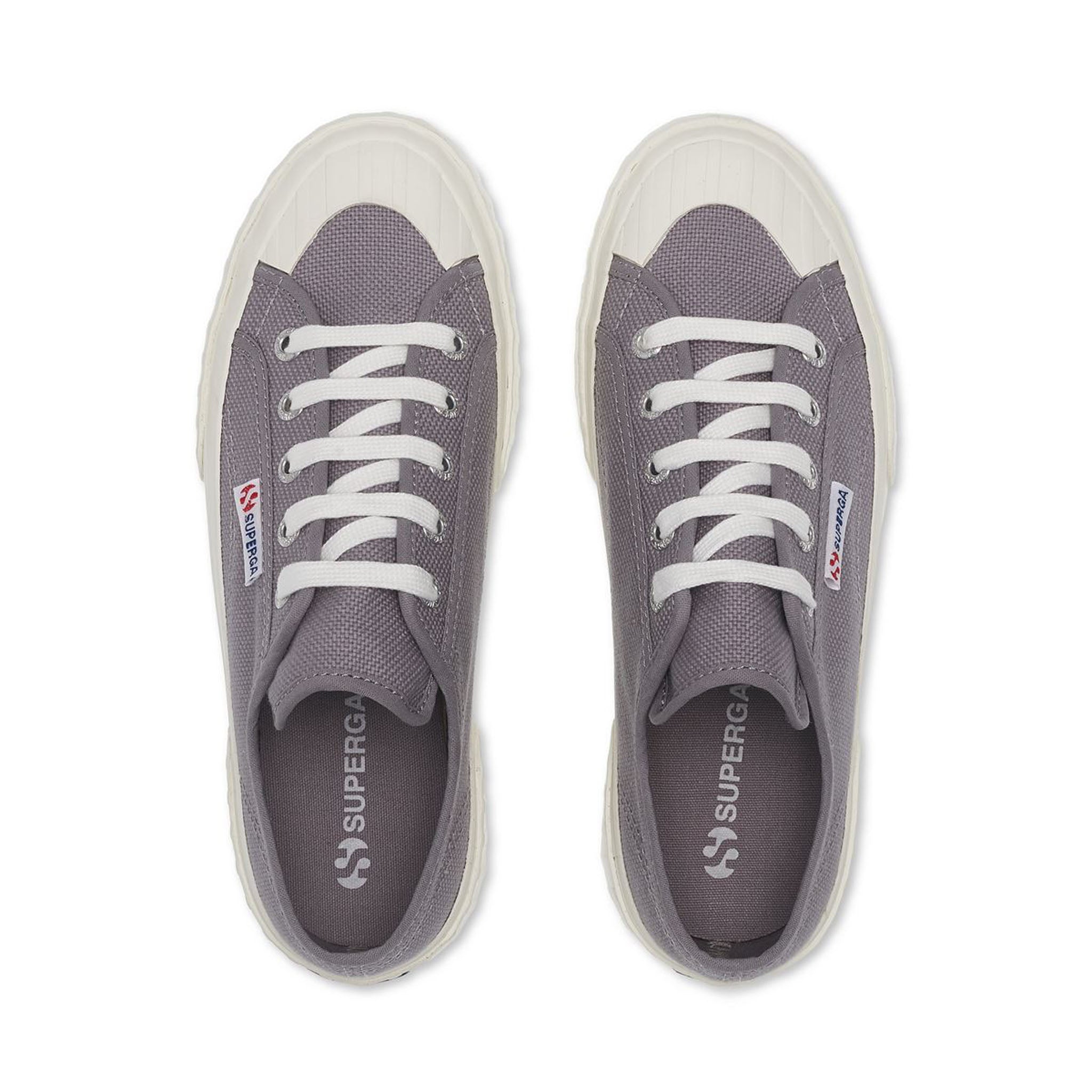 Superga 2630 Stripe Sneakers - Grey Bluish. Top view.