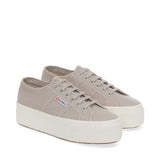 Superga 2790 Platform Sneakers - Grey. Front view.