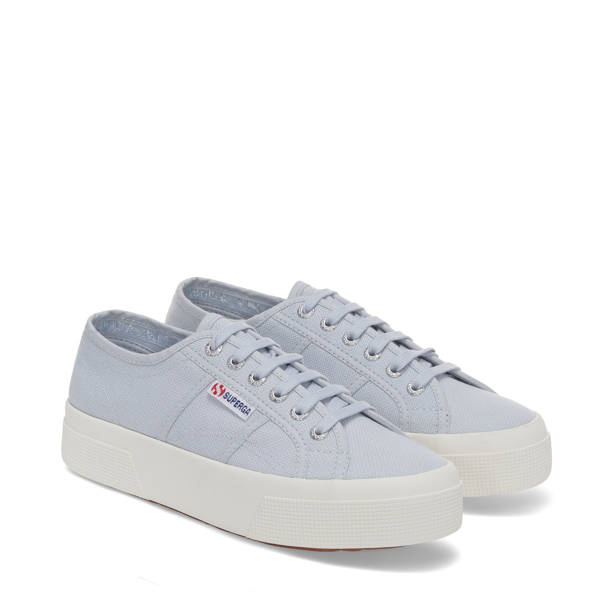 Superga 2740 Platform Sneakers - Grey Lilla. Front view.