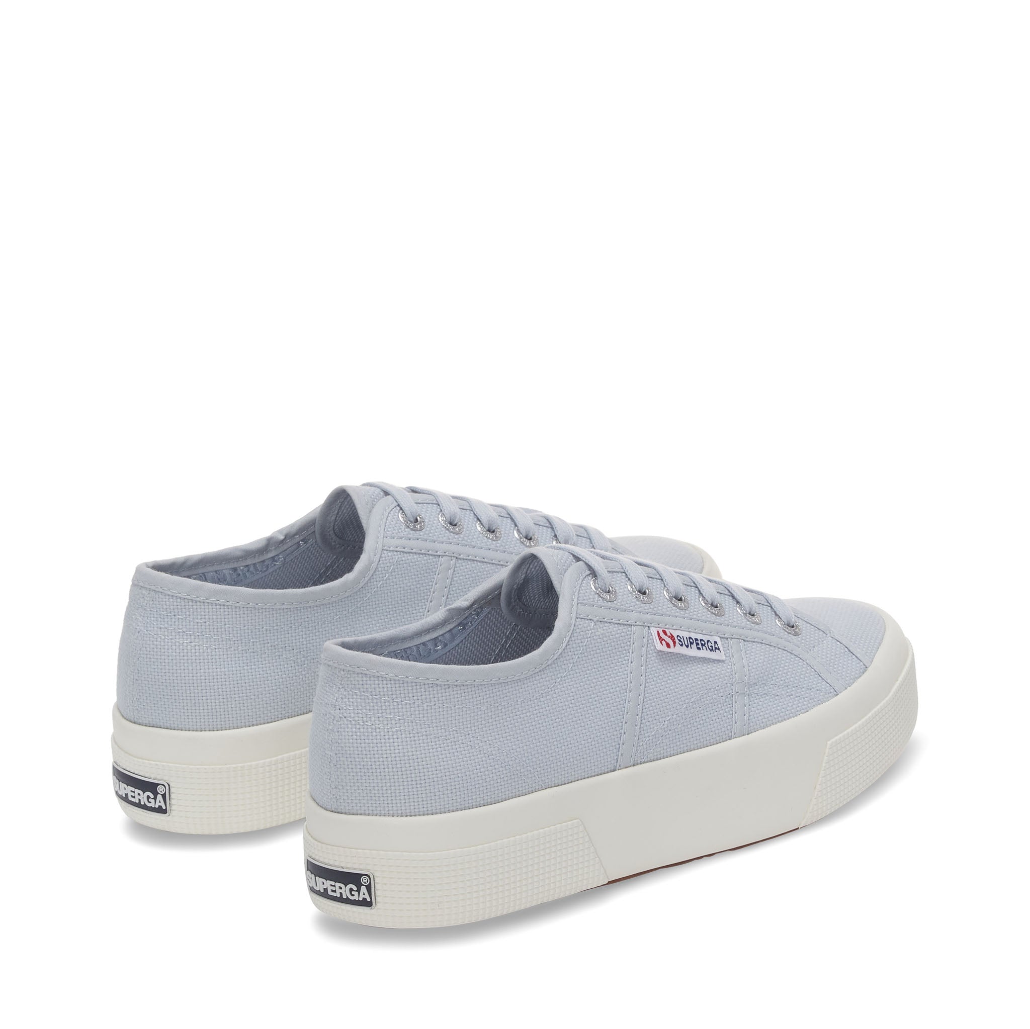 Superga 2740 Platform Sneakers - Grey Lilla. Back view.