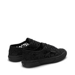 Superga 2750 Macrame Sneakers - Total Black. Back view.