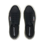 Superga 2750 Unlined Nappa Sneakers - Black. Top view.