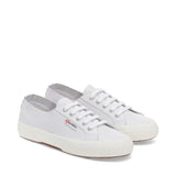 Superga 2750 Unlined Nappa Sneakers - Optical White. Front view.