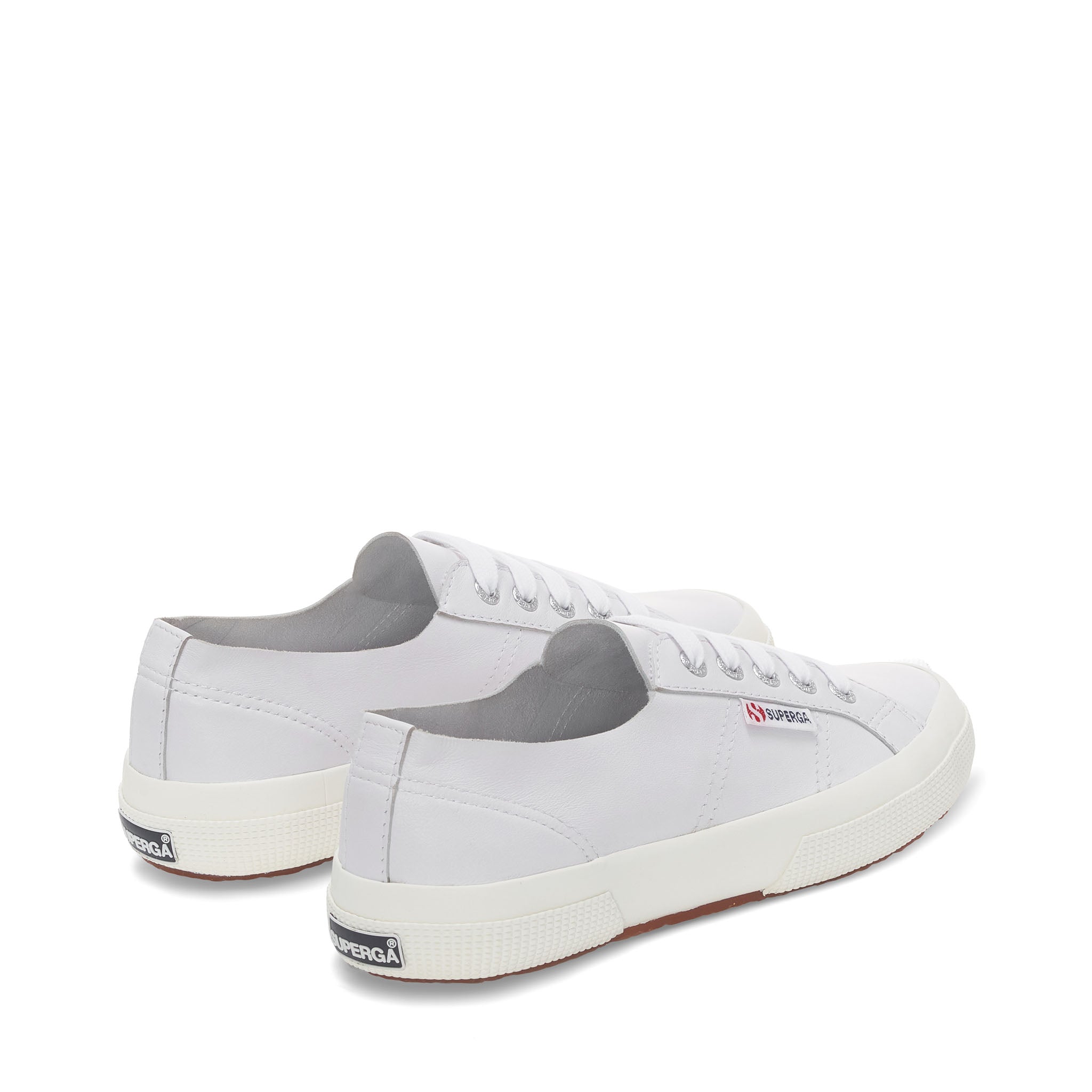 Superga 2750 Unlined Nappa Sneakers - Optical White. Back view.