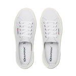 Superga 2750 Unlined Nappa Sneakers - Optical White. Top view.
