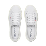 Superga 2750 Unlined Nappa Sneakers - Optical White. Top view.