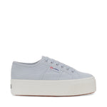 Superga 2790 Platform Sneakers - Grey Lilac Avorio. Side view.