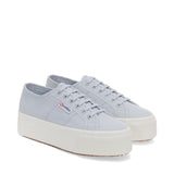 Superga 2790 Platform Sneakers - Grey Lilla Avorio. Front view.