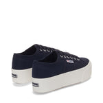 Superga 2790 Platform Sneakers - Navy. Back view.