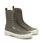 Superga 2641 Alpina High Top Boots - Olive. Front view.