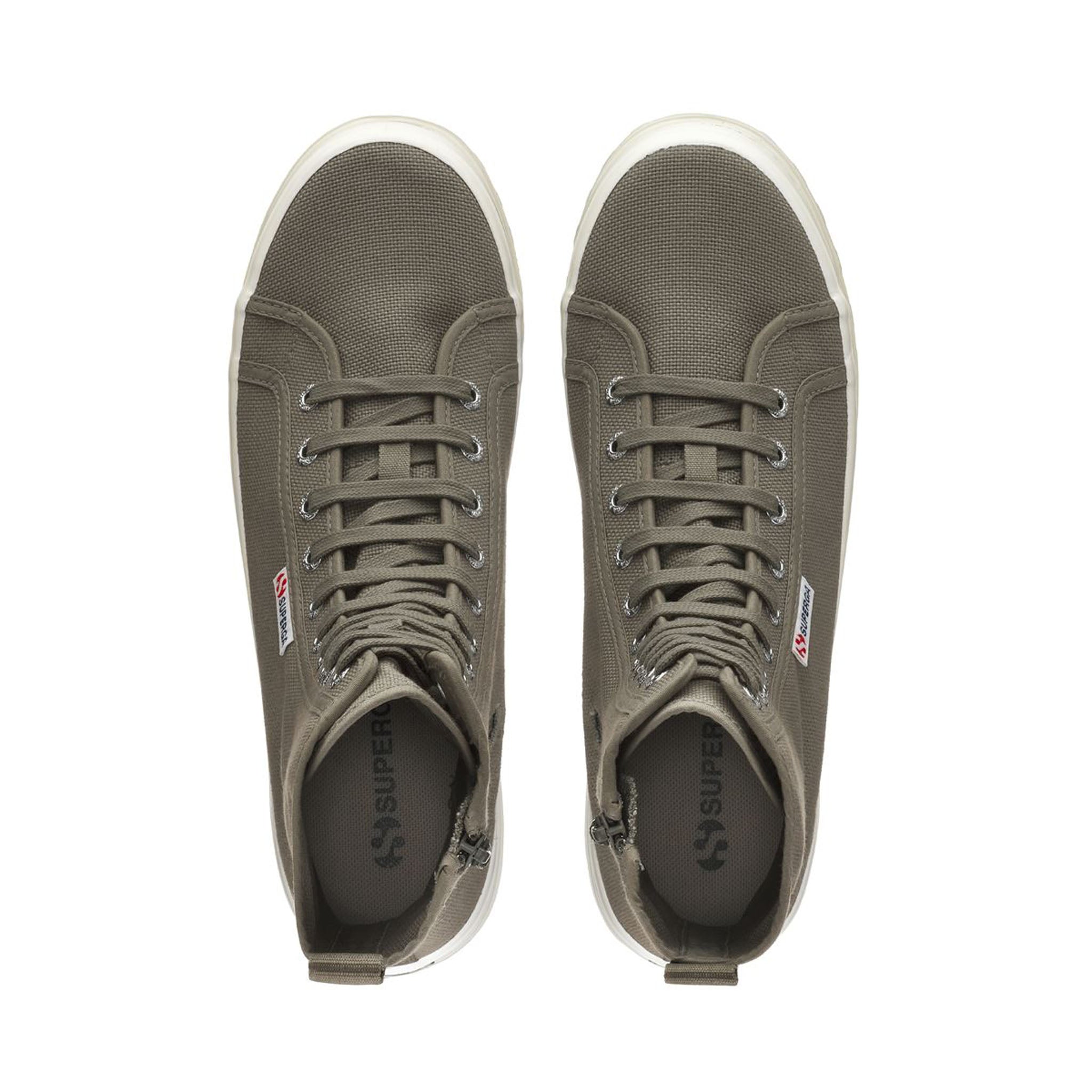 Superga 2641 Alpina High Top Boots - Olive. Top view.
