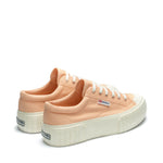 Superga 2631 Stripe Platform Sneakers - Pink. Back view.