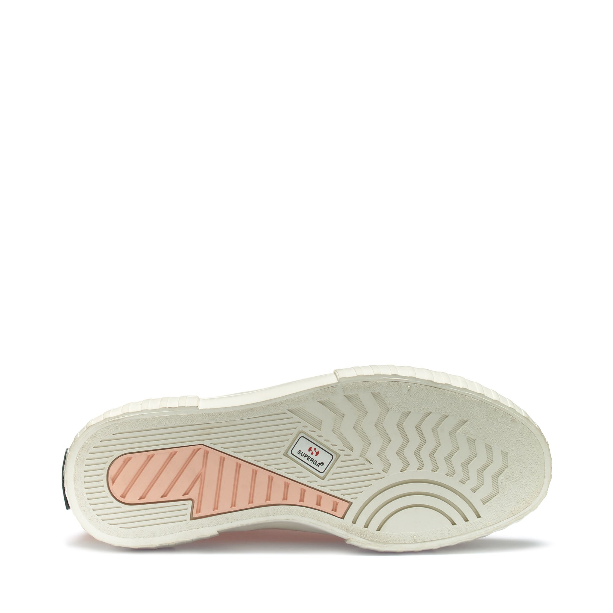 Superga 2631 Stripe Platform Sneakers - Pink. Bottom view.