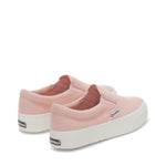 Superga 2740 Platform Slip-on Sneakers - Blush. Back view.