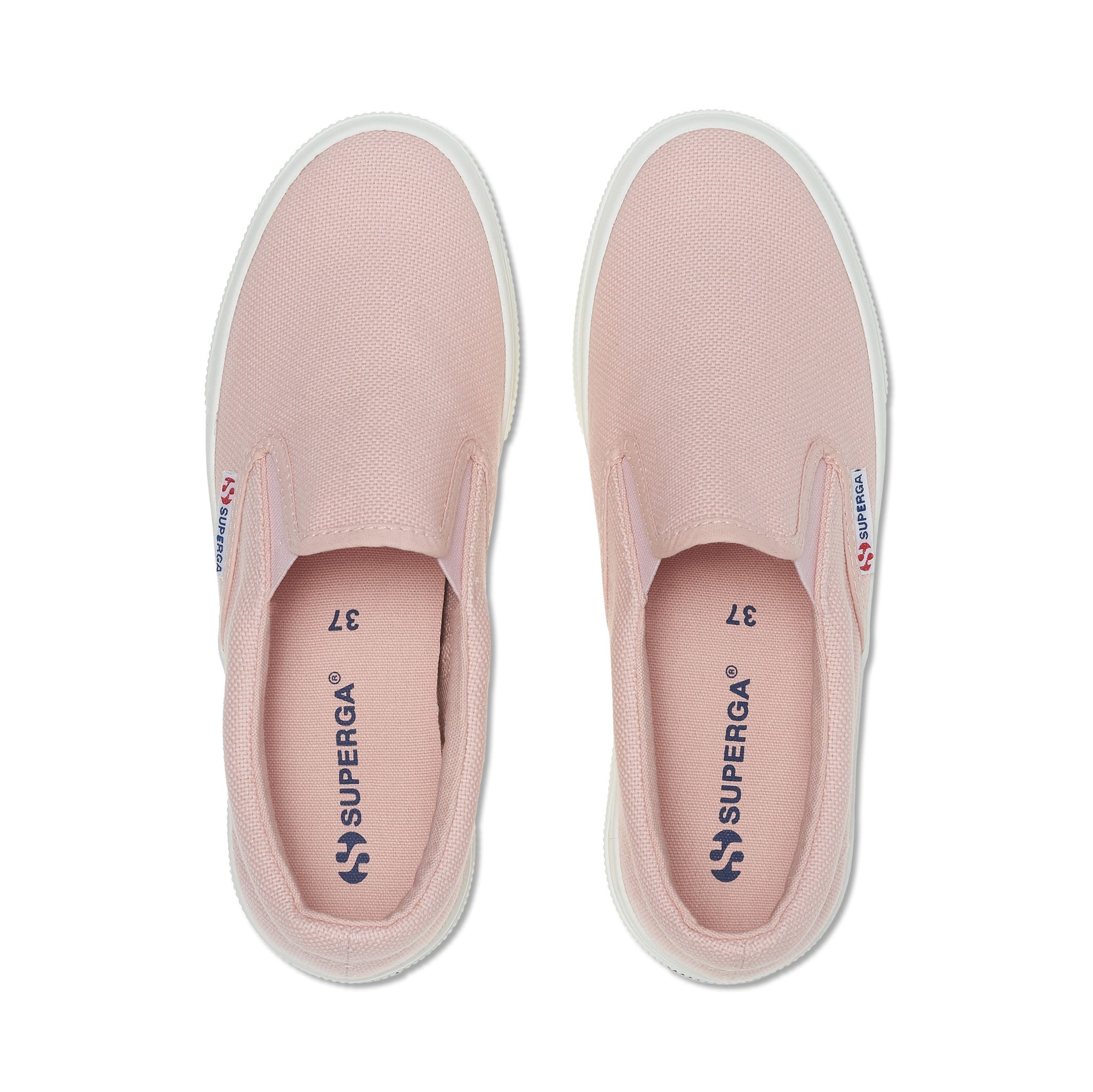 Superga 2740 Platform Slip-on Sneakers - Blush. Top view.