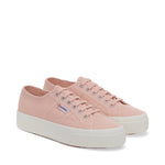 Superga 2740 Platform Sneakers - Blush Pink. Front view.