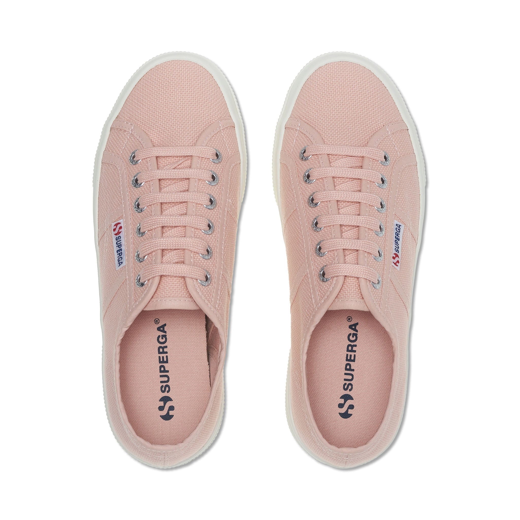 Superga 2740 Platform Sneakers - Blush Pink. Top view.