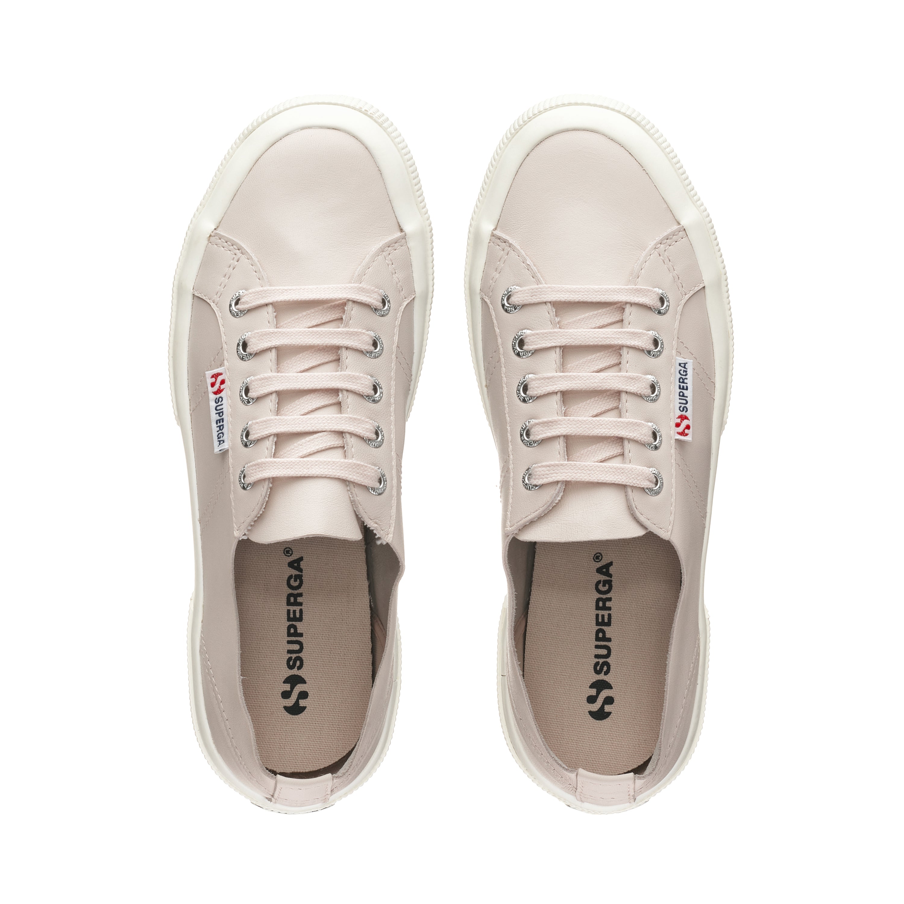 Superga 2750 Unlined Nappa Sneakers - Light Pink. Top view.