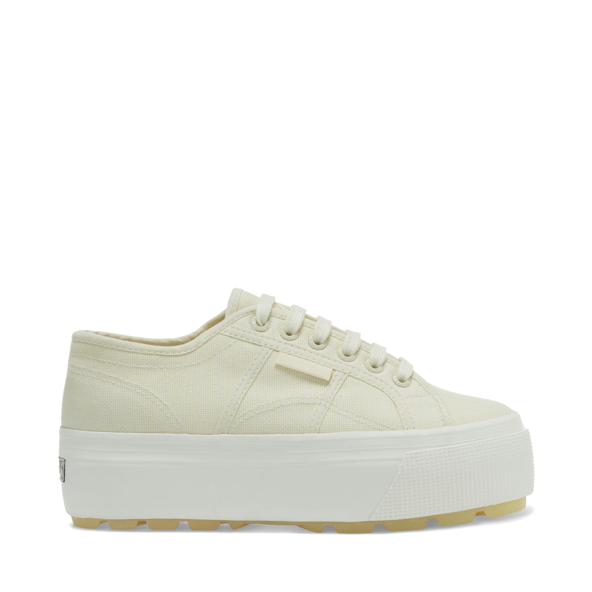 Superga 2790 Tank Sneakers - Eggshell. Side view.